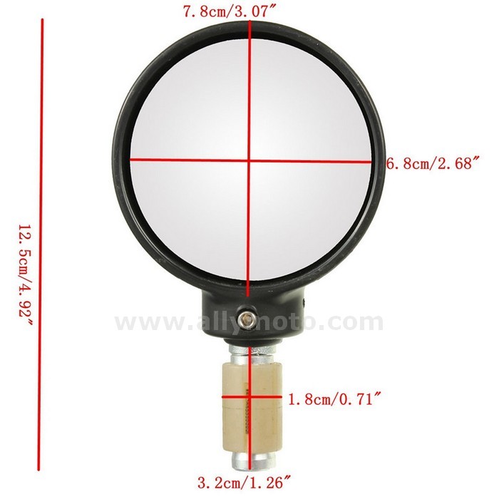 88 7-8 Inches Universal 22Mm Round Stubby Motorecycle Bar Handlebar End Mirror@2